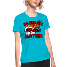 Load image into Gallery viewer, Baseball Mom's Women's Dri-Fit Performance T-Shirt - turquoise