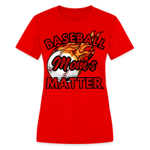 Load image into Gallery viewer, Baseball Mom's Women's Dri-Fit Performance T-Shirt - red
