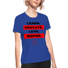 Load image into Gallery viewer, Learn & Educate Women's Dri-Fit Performance T-Shirt - royal blue