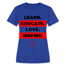 Load image into Gallery viewer, Learn & Educate Women's Dri-Fit Performance T-Shirt - royal blue