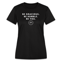 Load image into Gallery viewer, Be Gracious Women's Dri-Fit Performance T-Shirt - black