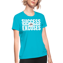 Load image into Gallery viewer, Success Over Excuses Women's Dri-Fit Performance T-Shirt - turquoise