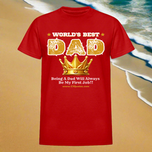 Load image into Gallery viewer, World's Best Dad T-Shirt (Soft Tee) - red
