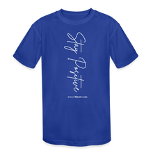 Load image into Gallery viewer, Stay Positive Kids' Moisture Wicking Performance T-Shirt - royal blue