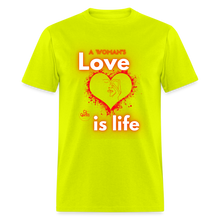Load image into Gallery viewer, A Woman's Love Unisex Classic T-Shirt - safety green