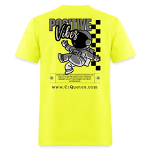 Load image into Gallery viewer, Positive Vibes T-Shirt (Gray Outline) - safety green
