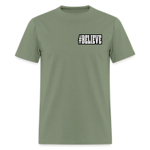 Load image into Gallery viewer, Believe T-Shirt (Black Outline) - military green

