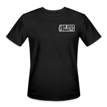 Load image into Gallery viewer, Believe Moisture Wicking Performance T-Shirt (Black Print) - black
