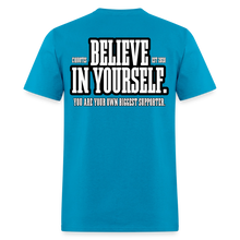 Load image into Gallery viewer, Believe T-Shirt (Black Outline) - turquoise
