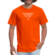 Load image into Gallery viewer, Be Gracious Unisex Classic T-Shirt (White Print) T-Shirt - orange
