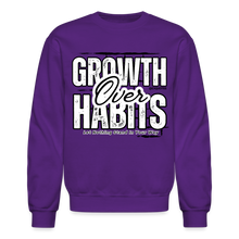 Load image into Gallery viewer, Growth Over Habits Crewneck Sweatshirt (Black Print) - purple
