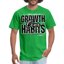 Load image into Gallery viewer, Growth Over Habits Unisex Classic T-Shirt (Black Print) - bright green
