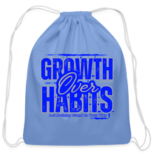 Load image into Gallery viewer, Growth Over Habits Cotton Drawstring Bag - carolina blue

