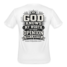 Load image into Gallery viewer, God Knows Best Moisture Wicking Performance T-Shirt - white
