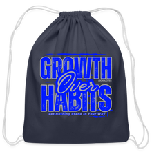 Load image into Gallery viewer, Growth Over Habits Cotton Drawstring Bag - navy

