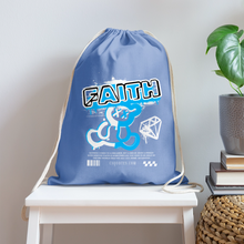 Load image into Gallery viewer, Faith Cotton Drawstring Bag - carolina blue

