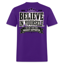 Load image into Gallery viewer, Believe T-Shirt (White Outline) - purple
