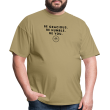 Load image into Gallery viewer, Be Gracious Unisex Classic T-Shirt (Black Print) - khaki
