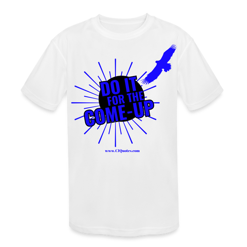 For The Come Up Kids' Moisture Wicking Performance T-Shirt - white