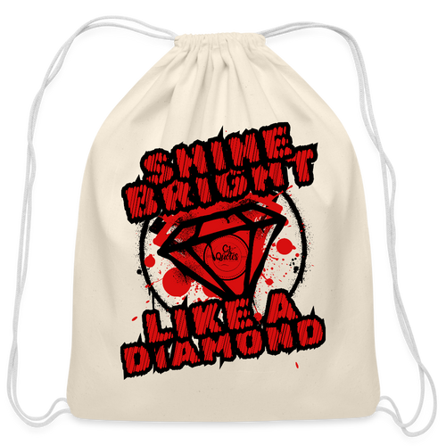 Shine Bright Cotton Drawstring Bag - natural