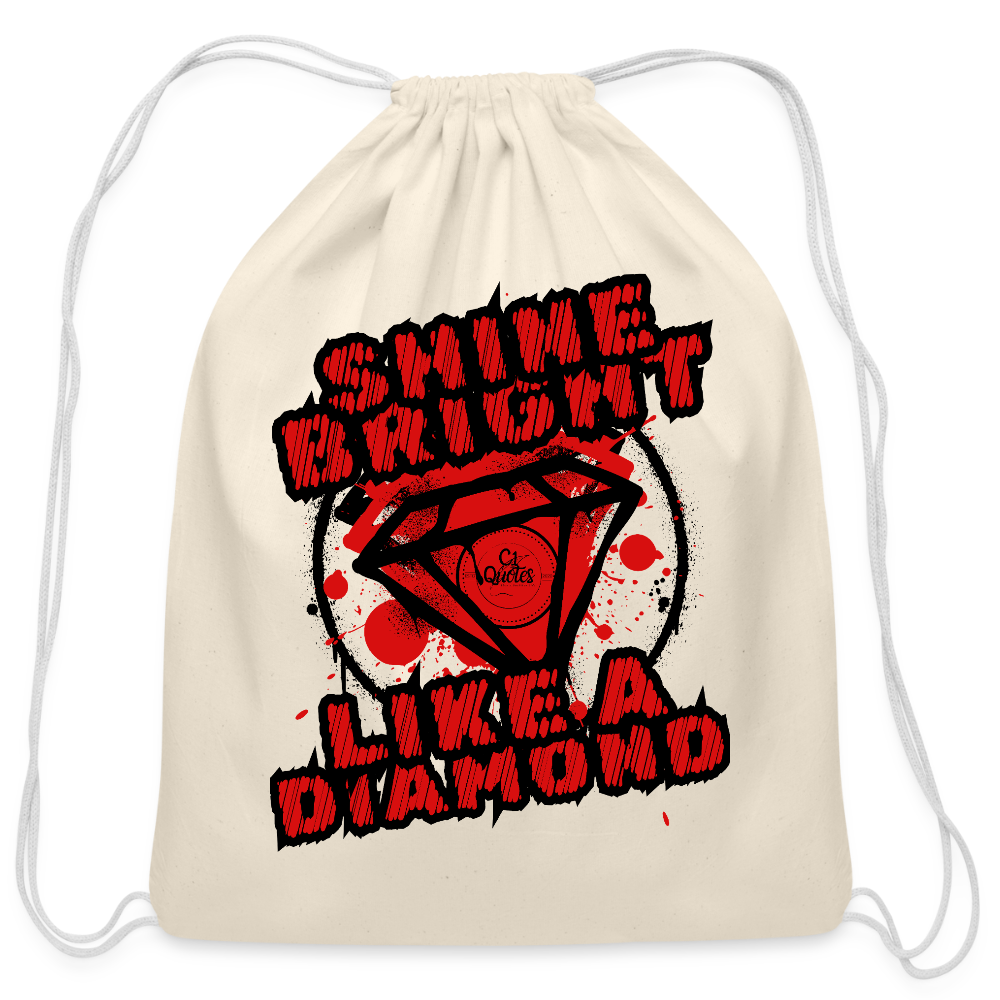 Shine Bright Cotton Drawstring Bag - natural