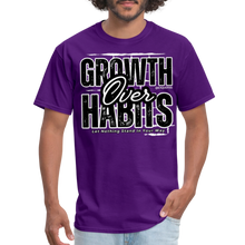 Load image into Gallery viewer, Growth Over Habits Unisex Classic T-Shirt (Black Print) - purple
