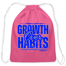 Load image into Gallery viewer, Growth Over Habits Cotton Drawstring Bag - pink
