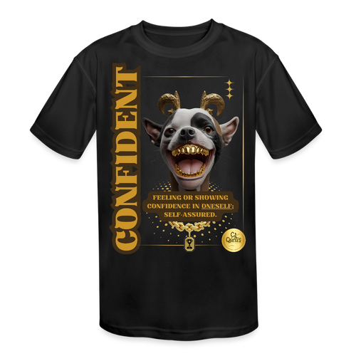 Confident Kids' Moisture Wicking Performance T-Shirt - black