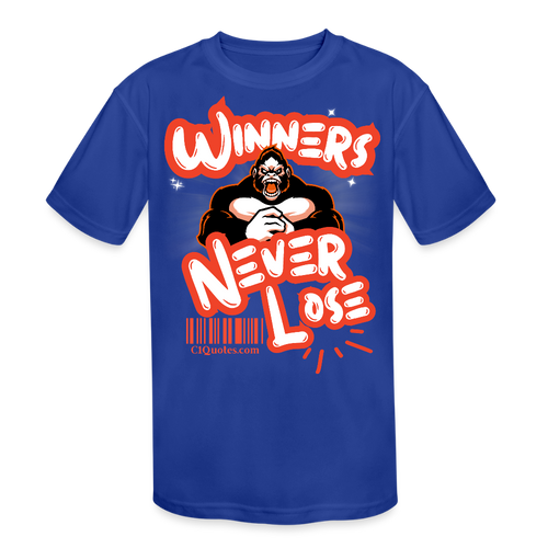 Winner's Never Lose Kids' Moisture Wicking Performance T-Shirt - royal blue