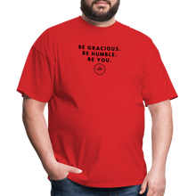 Load image into Gallery viewer, Be Gracious Unisex Classic T-Shirt (Black Print) - red
