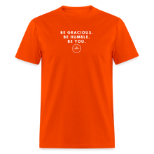 Load image into Gallery viewer, Be Gracious Unisex Classic T-Shirt (White Print) T-Shirt - orange
