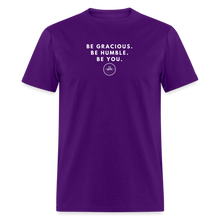 Load image into Gallery viewer, Be Gracious Unisex Classic T-Shirt (White Print) T-Shirt - purple
