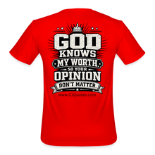 Load image into Gallery viewer, God Knows Best Moisture Wicking Performance T-Shirt - red

