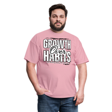 Load image into Gallery viewer, Growth Over Habits Unisex Classic T-Shirt (White Print) - pink
