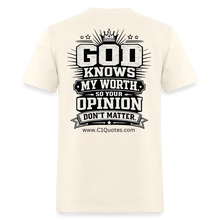 Load image into Gallery viewer, God Knows T-Shirt - sweet cream heather
