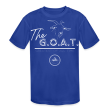Load image into Gallery viewer, The GOAT Kids&#39; Moisture Wicking Performance T-Shirt - royal blue
