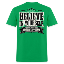 Load image into Gallery viewer, Believe T-Shirt (White Outline) - bright green
