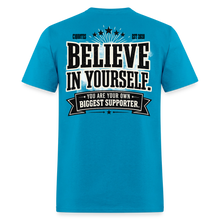 Load image into Gallery viewer, Believe T-Shirt (White Outline) - turquoise
