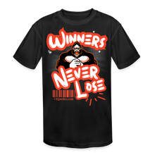 Load image into Gallery viewer, Winner&#39;s Never Lose Kids&#39; Moisture Wicking Performance T-Shirt - black
