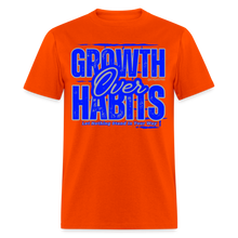 Load image into Gallery viewer, Growth Over Habits Unisex Classic T-Shirt (Blue Print) - orange

