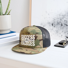 Load image into Gallery viewer, Success Over Excuses Trucker Hat (White Print BB) - MultiCam\black
