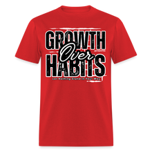 Load image into Gallery viewer, Growth Over Habits Unisex Classic T-Shirt (Black Print) - red
