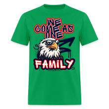 Load image into Gallery viewer, Family 1 T-Shirt (Navy Blue Base) - bright green
