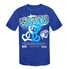 Load image into Gallery viewer, Faith Kids&#39; Moisture Wicking Performance T-Shirt - royal blue
