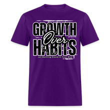 Load image into Gallery viewer, Growth Over Habits Unisex Classic T-Shirt (Black Print) - purple
