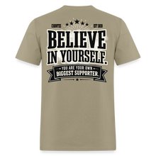 Load image into Gallery viewer, Believe T-Shirt (White Outline) - khaki

