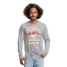 Load image into Gallery viewer, Savings &amp; Investing Men&#39;s Premium Long Sleeve T-Shirt - heather gray
