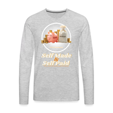 Load image into Gallery viewer, Savings &amp; Investing Men&#39;s Premium Long Sleeve T-Shirt - heather gray
