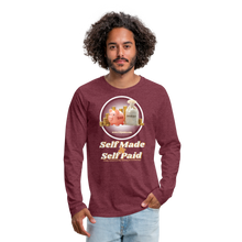 Load image into Gallery viewer, Savings &amp; Investing Men&#39;s Premium Long Sleeve T-Shirt - heather burgundy
