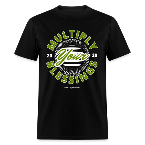 Multiply Unisex Classic T-Shirt (White Outline) - black